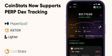 CoinStats Expands Perpetual DEX Tracking with Aster, Hyperliquid, and Lighter Integrations
