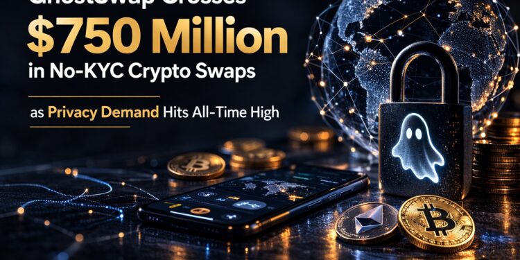 GhostSwap Crosses $750 Million in No-KYC Crypto Swaps as Privacy Demand Hits All-Time High