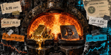 Bitcoin’s volatility ratio against gold collapses to 6-year low as traditional safe haven turbulence surges