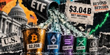 US crypto ETFs draw over $3 billion this week, with nearly $800 million flowing beyond Bitcoin