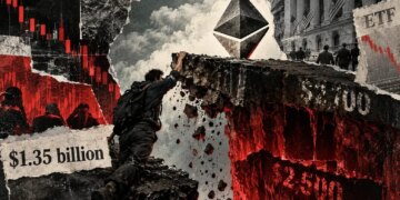 Ethereum falls 6%, leaving $1.35 billion in long bets at risk of liquidation
