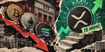 XRP ETFs extend a 13-week inflow streak as Bitcoin, Ethereum and Solana funds shed $1.25 billion